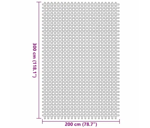 Telts Paklājs Zaļa 300 X 200 Cm Poliesters Vidaxl