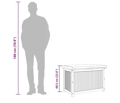 Dārza Spilvenu Kaste, 90X50X60,5 Cm, Akācijas Masīvkoks Vidaxl