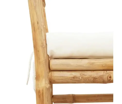 Dārza Sols Ar Spilvenu, 110 Cm, No Bambusa Vidaxl