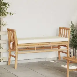Dārza Sols Ar Spilvenu Brūna 110 X 38 X 65Cm Bambuss Vidaxl
