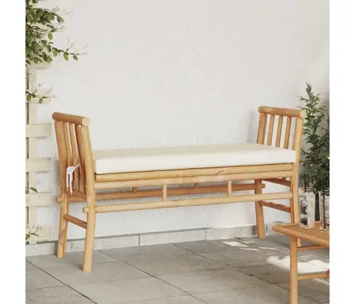 Dārza Sols Ar Spilvenu, 110 Cm, No Bambusa Vidaxl