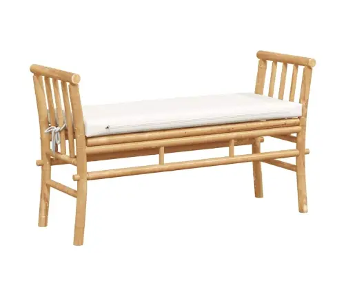 Dārza Sols Ar Spilvenu, 110 Cm, No Bambusa Vidaxl