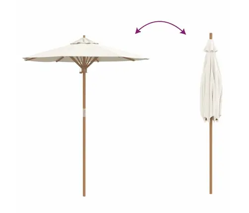 Krēmkrāsas Dārza Lietussargs 180X230 Cm Bambuss Vidaxl