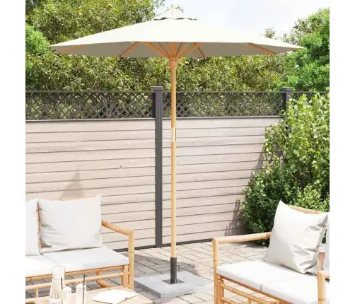 Sodo Skėtis Kreminė Balta 217 X 217 X 230 Cm Bambukas