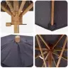 Tumši Pelēks Dārza Parasols 180X230 Cm Bambuss Vidaxl