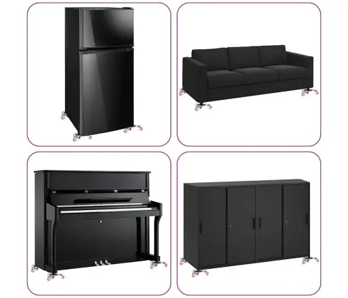 Mööblirullikud 4 Tk Tõstukiga 14,5 X 13,5 X 4 Cm Teras 400 Kg