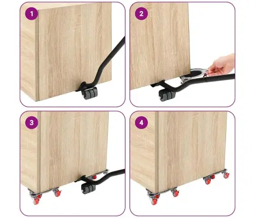 Mööblirullikud 4 Tk Tõstukiga 14,5 X 13,5 X 4 Cm Teras 400 Kg