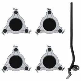 Mööblirullikud 4 Tk Tõstukiga 19 X 17,5 X 6 Cm Teras 1000 Kg