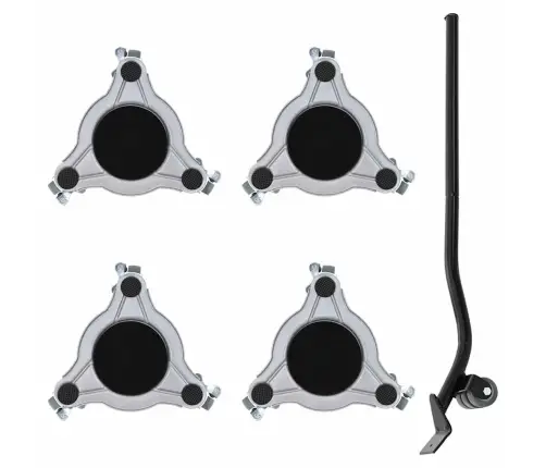 Mööblirullikud 4 Tk Tõstukiga 19 X 17,5 X 6 Cm Teras 1000 Kg