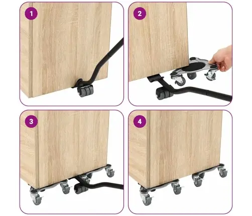 Mööblirullikud 4 Tk Tõstukiga 19 X 17,5 X 6 Cm Teras 1000 Kg