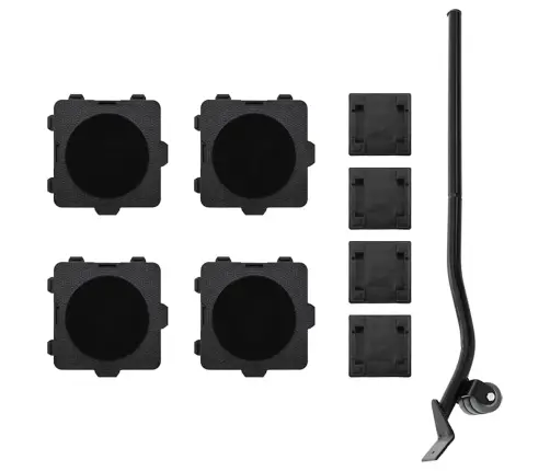 Mēbeļu Riteņi, 4 Gab., Ar Pacēlāju, Melni, 13,5X13,5X4,2 Cm, 300 Kg Vidaxl