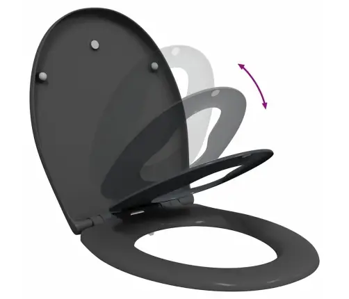 Ātrā Atslēgšana Tualetes Sēdeklis Ar Mīksto Aizvēršanu Duroplast Antracīts Vidaxl