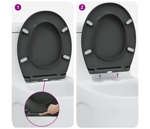 Ātrā Atslēgšana Tualetes Sēdeklis Ar Mīksto Aizvēršanu Duroplast Antracīts Vidaxl