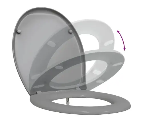 Ātri Noņemama Tualetes Sēdeklis Ar Mīkstu Aizvēršanu Duroplast Pelēks Vidaxl