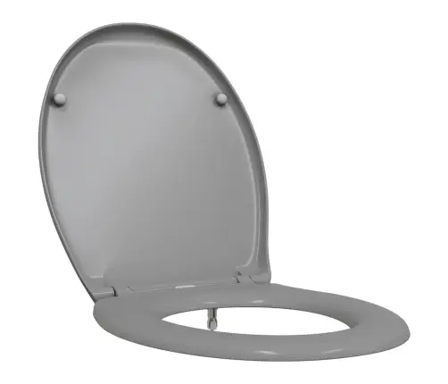 Ātri Noņemama Tualetes Sēdeklis Ar Mīkstu Aizvēršanu Duroplast Pelēks Vidaxl