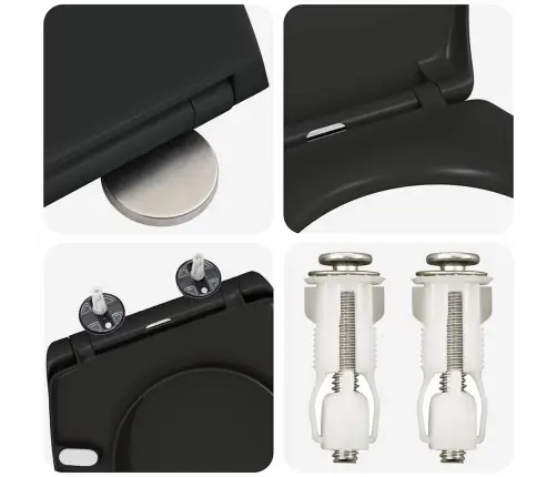 Greito Atleidimo Tualeto Sėdynė Juoda 44.8 X 37.3 X 4.2 Cm