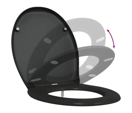 Greito Atleidimo Tualeto Sėdynė Juoda 44.8 X 37.3 X 4.2 Cm