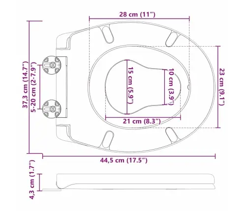Kiire Vabastamisega Wc-Istmik Hall 44.5 X 37.3 X 4.3 Cm