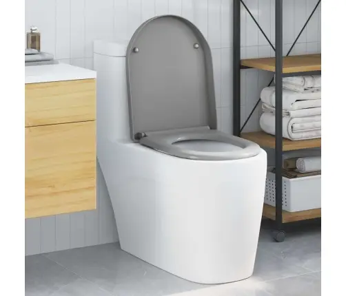 Ātrās Atbrīvošanas Tualetes Sēdeklis Ar Mīkstu Aizvēršanu Duroplast Pelēks Vidaxl