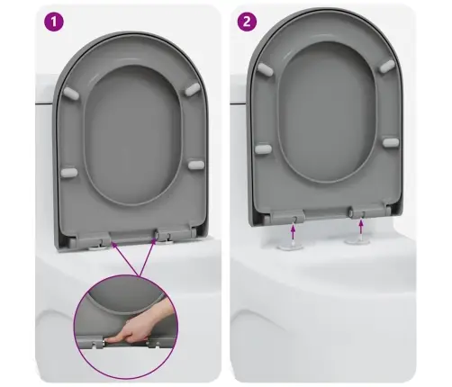 Ātrās Atbrīvošanas Tualetes Sēdeklis Ar Mīkstu Aizvēršanu Duroplast Pelēks Vidaxl