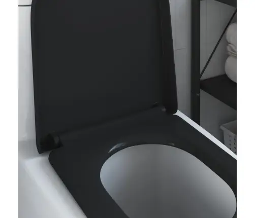 Tualeto Sėdynė Juoda 49 X 36 X 4 Cm Duroplastas