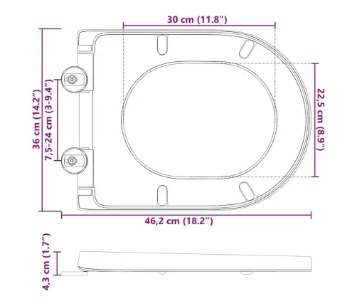 Greito Atleidimo Tualeto Sėdynė Balta 46.2 X 36 X 4.3 Cm