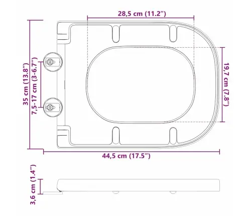 Ātra Atbrīvot Tualetes Sēdeklis Ar Mīksto Aizvēršanos Duroplast Antracīta Krāsā Vidaxl