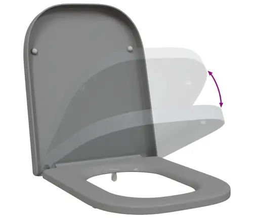 Ātrā Atbrīvošanas Tualetes Sēdeklis Ar Mīksto Aizvēršanu Duroplast Pelēks Vidaxl