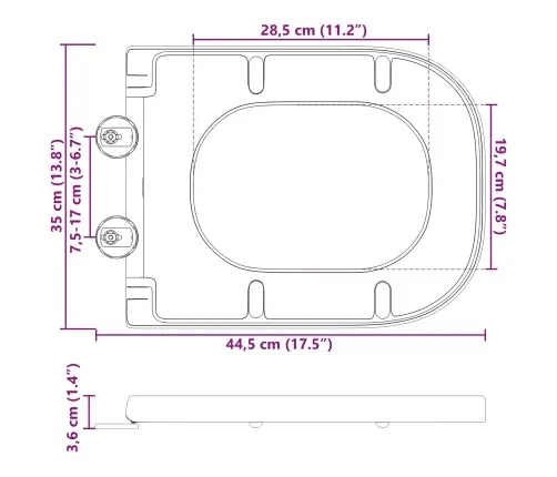 Tualettsari Must 44,5 X 35 X 3,6 Cm Duroplast