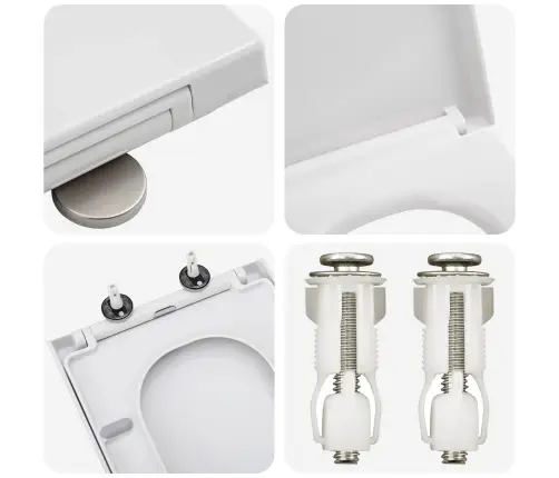 Ātri Atbrīvojama Tualetes Sēdeklis Ar Mīkstu Aizvērtu Duroplastiku Baltā Krāsā Vidaxl