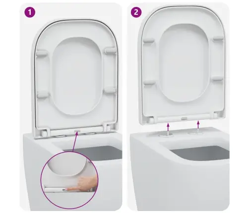 Ātri Atbrīvojama Tualetes Sēdeklis Ar Mīkstu Aizvērtu Duroplastiku Baltā Krāsā Vidaxl