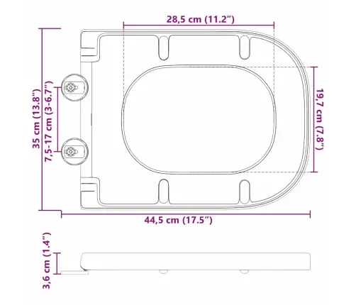 Kiire Vabastamisega Wc-Istmik Valge 44.5 X 35 X 3.6 Cm