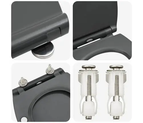 Ātra Izlaišana Tualetes Sēdeklis Ar Mīksto Aizvēršanu Duroplast Antracīts Vidaxl