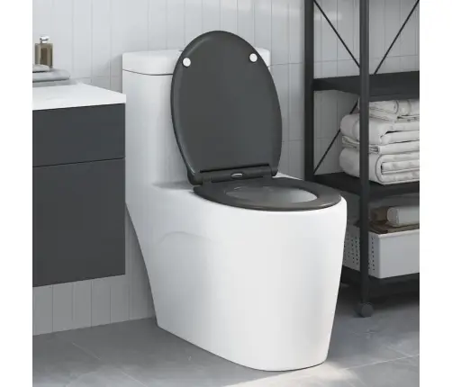 Ātra Izlaišana Tualetes Sēdeklis Ar Mīksto Aizvēršanu Duroplast Antracīts Vidaxl