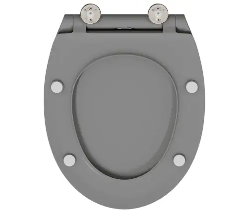 Ātri Noņemamā Tualetes Sēdeklis Ar Mīksto Slēgšanu Duroplast Pelēks Vidaxl