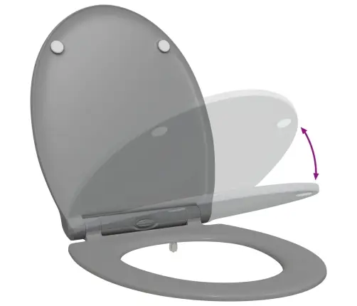 Ātri Noņemamā Tualetes Sēdeklis Ar Mīksto Slēgšanu Duroplast Pelēks Vidaxl