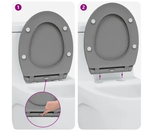 Ātri Noņemamā Tualetes Sēdeklis Ar Mīksto Slēgšanu Duroplast Pelēks Vidaxl