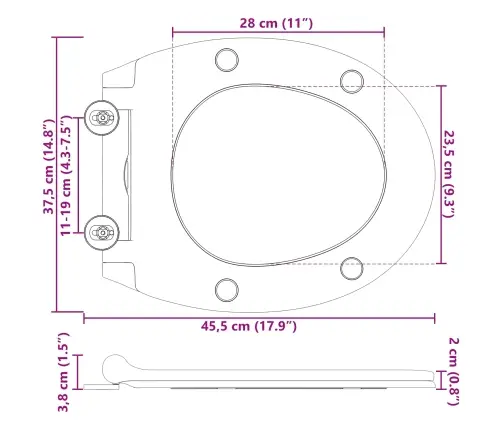 Ātri Noņemamā Tualetes Sēdeklis Ar Mīksto Slēgšanu Duroplast Pelēks Vidaxl
