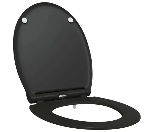 Ātra Atbrīvošanas Tualetes Sēdeklis Ar Mīksto Aizvēršanu Duroplast Melnā Krāsā Vidaxl