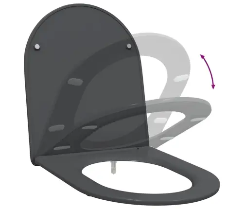 Ātrās Atbrīvošanas Tualetes Sēdeklis Antracīts Vidaxl