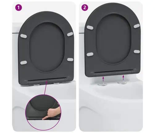 Ātrās Atbrīvošanas Tualetes Sēdeklis Antracīts Vidaxl