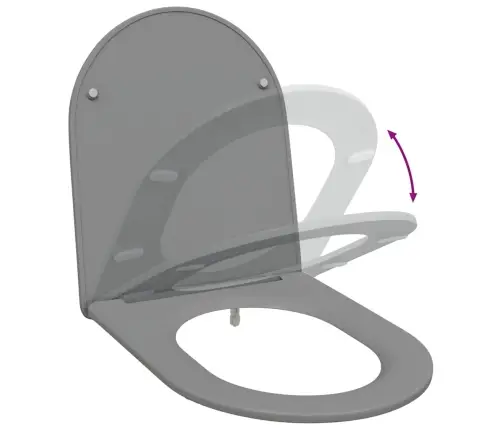 Ātri Atbrīvojama Tualetes Sēdeklis Ar Lēnu Aizvēršanu – Duroplast, Pelēks Vidaxl