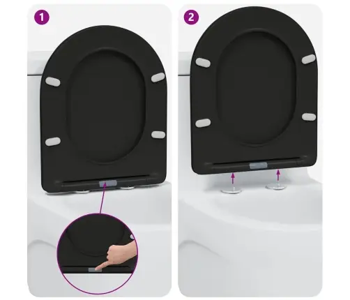 Ātri Atbrīvojams Tualetes Sēdeklis Ar Mīļu Aizvēršanu - Duroplast, Melns Vidaxl