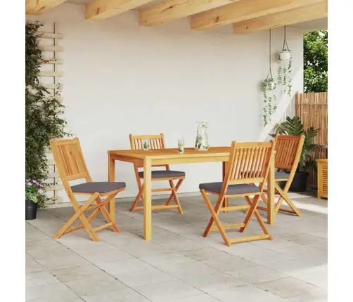 Sulankstoma Kėdė Su Pagalve 4 Pcs Pilka 49 X 57.5 X 92Cm