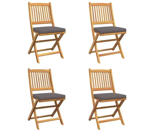 Sulankstoma Kėdė Su Pagalve 4 Pcs Pilka 49 X 57.5 X 92Cm