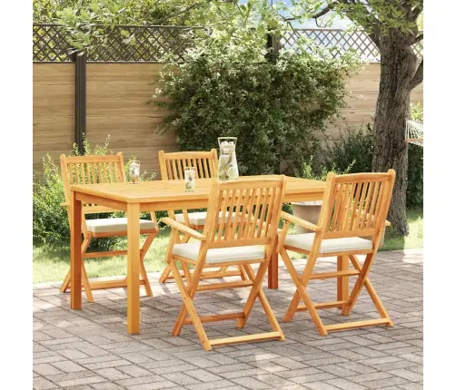 Sulankstoma Kėdė Su Pagalve 4 Pcs Balta 49 X 57.5 X 92Cm