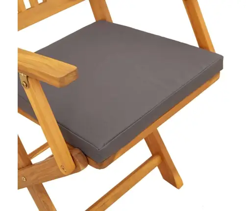 Saliekamās Dārza Krēsli Ar Pelēku Spilvenu 6 Gab. Cietā Akācijas Koka Vidaxl