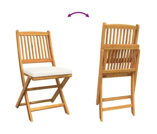 Sulankstoma Kėdė Su Pagalve 8 Pcs Balta 49 X 57.5 X 92Cm