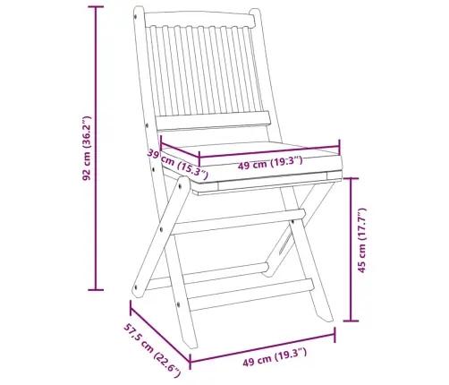 Saliekamie Dārza Krēsli Ar Pelēku Spilvenu 8 Gabali Cieta Akācijas Koka Vidaxl