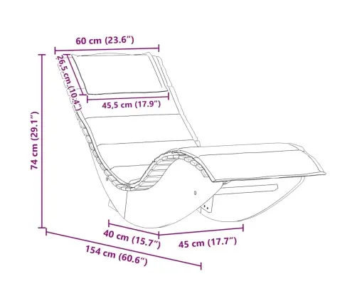 Saulės Gultas Su Pagalve 2-Asmuo 2 Pcs Ruda 60 X 154 X 74 Cm
